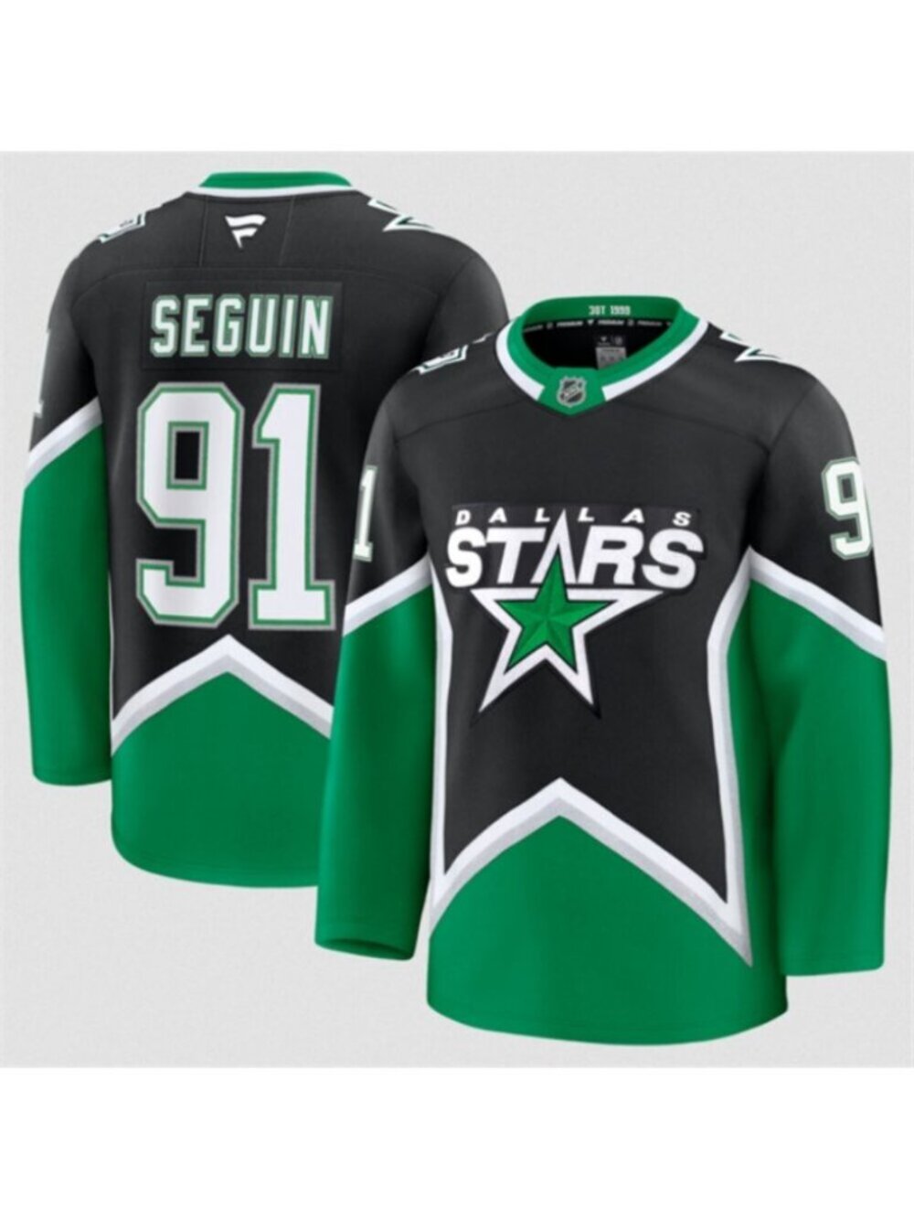 Mens Tyler Seguin Black Stitched Jersey Green